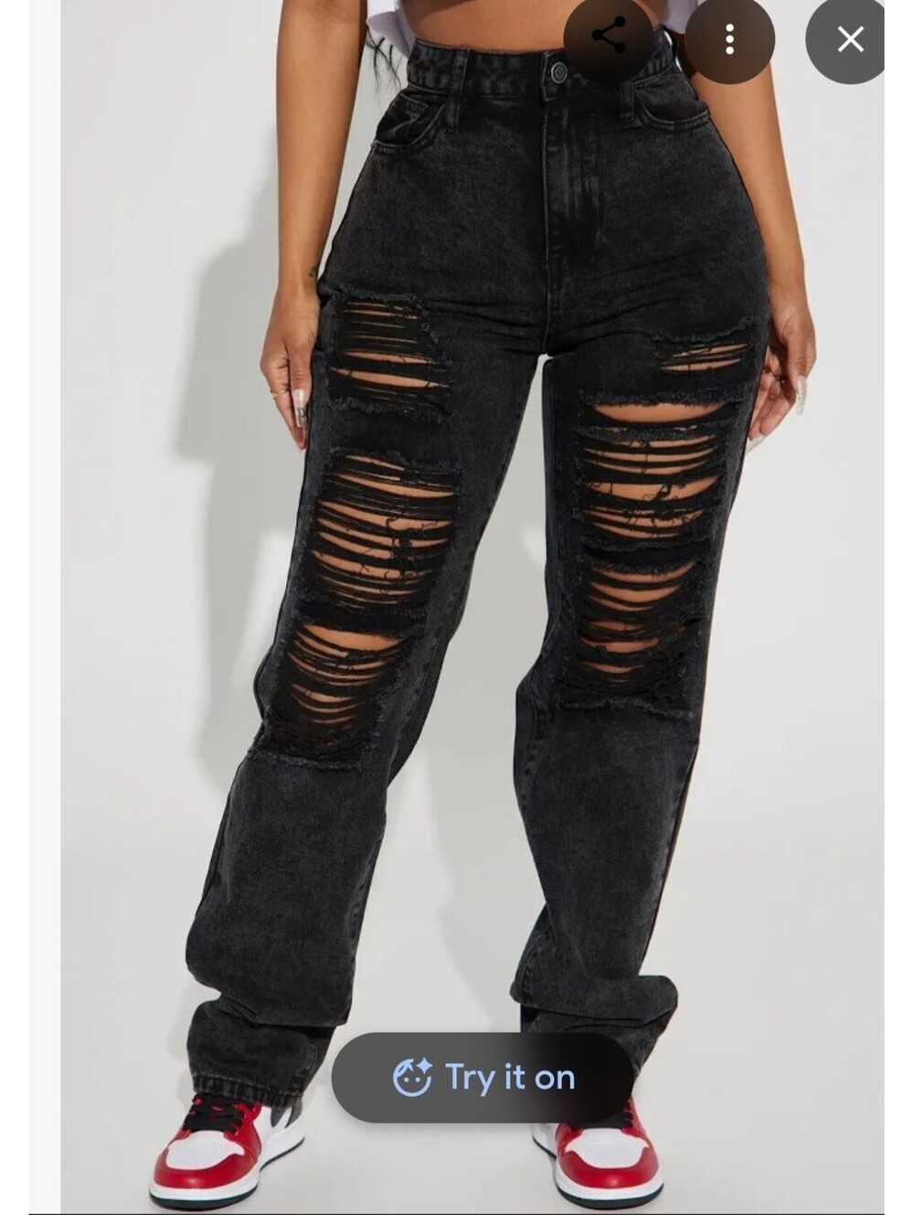 Go Hard Loose Fit Ripped Straight Leg Jean
